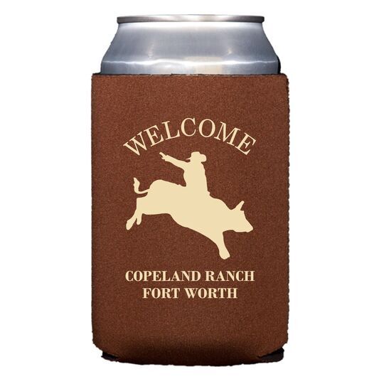 Bull Rider Silhouette Collapsible Koozies